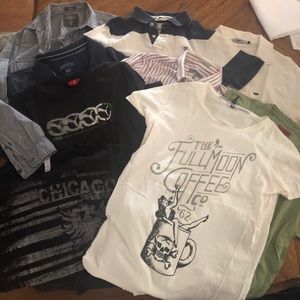 9 Shirts: 2 Button downs, 3 polos, 4 T-shirts